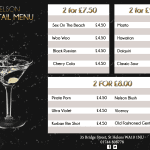 The Nelson Cocktail Menu