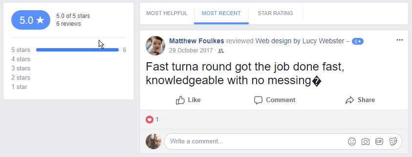 Facebook review from Matthew Foulkes