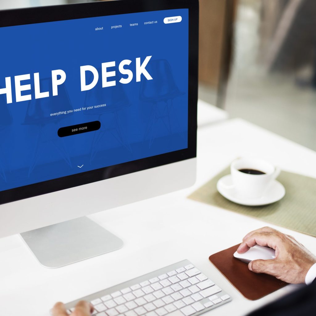 Help Desk on a pc screen